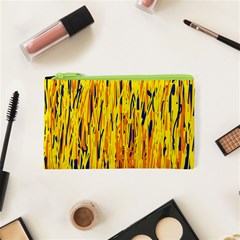 Yellow Pattern Cosmetic Bag (xs) by Valentinaart