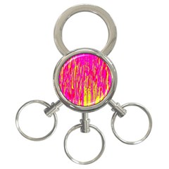 Pink And Yellow Pattern 3-ring Key Chains by Valentinaart