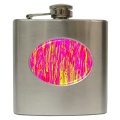 Pink And Yellow Pattern Hip Flask (6 Oz) by Valentinaart