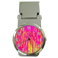 Pink And Yellow Pattern Money Clip Watches by Valentinaart