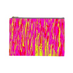 Pink And Yellow Pattern Cosmetic Bag (large)  by Valentinaart