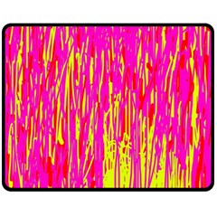 Pink And Yellow Pattern Fleece Blanket (medium) 