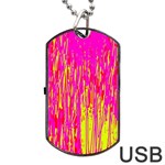 Pink and yellow pattern Dog Tag USB Flash (Two Sides)  Front