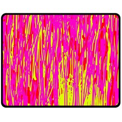 Pink And Yellow Pattern Double Sided Fleece Blanket (medium) 