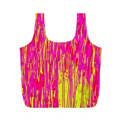 Pink And Yellow Pattern Full Print Recycle Bags (m)  by Valentinaart