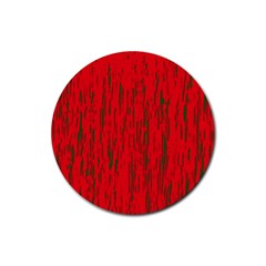 Decorative Red Pattern Rubber Coaster (round)  by Valentinaart