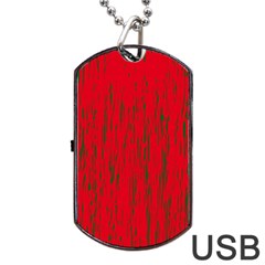 Decorative Red Pattern Dog Tag Usb Flash (one Side)