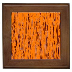 Orange Pattern Framed Tiles by Valentinaart