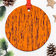 Orange Pattern Ornament (round)  by Valentinaart