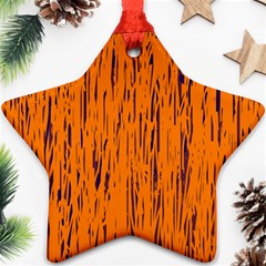 Orange Pattern Ornament (star)  by Valentinaart