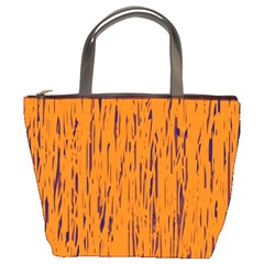 Orange Pattern Bucket Bags by Valentinaart