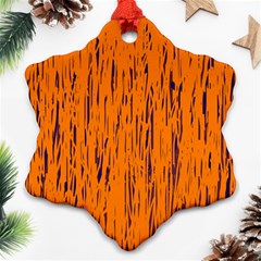 Orange Pattern Ornament (snowflake)  by Valentinaart