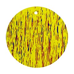 Yellow Pattern Ornament (round)  by Valentinaart