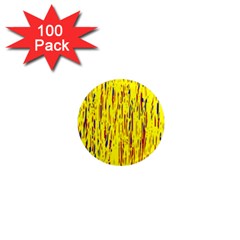 Yellow Pattern 1  Mini Magnets (100 Pack)  by Valentinaart