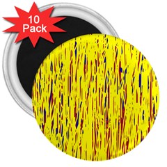 Yellow Pattern 3  Magnets (10 Pack)  by Valentinaart