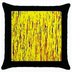 Yellow Pattern Throw Pillow Case (black) by Valentinaart