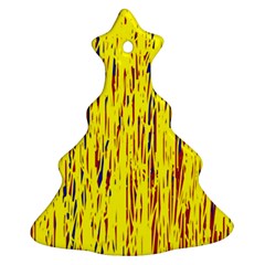 Yellow Pattern Christmas Tree Ornament (2 Sides)