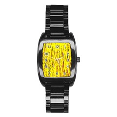 Yellow Pattern Stainless Steel Barrel Watch