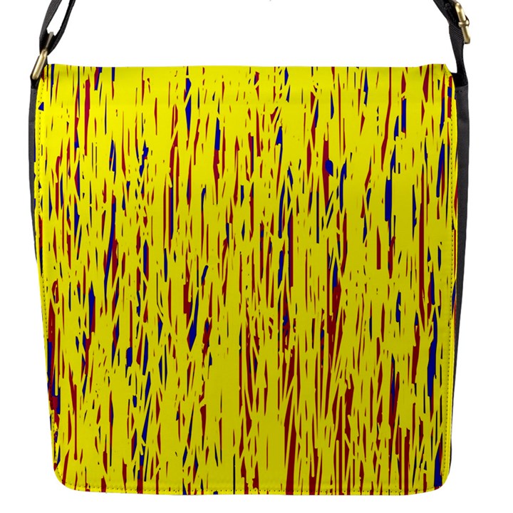 Yellow pattern Flap Messenger Bag (S)