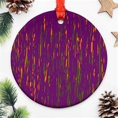 Purple Pattern Ornament (round)  by Valentinaart