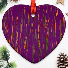 Purple Pattern Heart Ornament (2 Sides) by Valentinaart