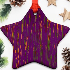 Purple Pattern Star Ornament (two Sides)  by Valentinaart