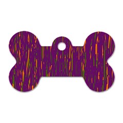 Purple Pattern Dog Tag Bone (one Side) by Valentinaart