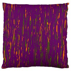 Purple Pattern Large Flano Cushion Case (one Side)