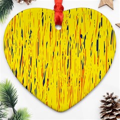 Yellow Pattern Ornament (heart)  by Valentinaart