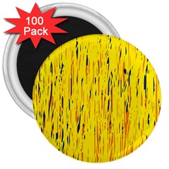 Yellow Pattern 3  Magnets (100 Pack) by Valentinaart