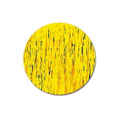 Yellow Pattern Magnet 3  (round) by Valentinaart