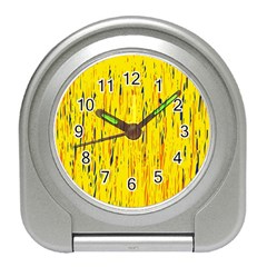 Yellow Pattern Travel Alarm Clocks by Valentinaart