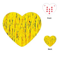 Yellow Pattern Playing Cards (heart)  by Valentinaart