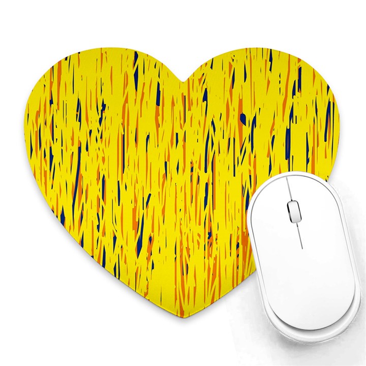 Yellow pattern Heart Mousepads