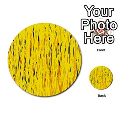 Yellow Pattern Multi-purpose Cards (round)  by Valentinaart