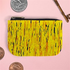 Yellow Pattern Mini Coin Purses by Valentinaart