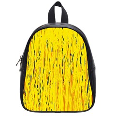 Yellow Pattern School Bags (small)  by Valentinaart