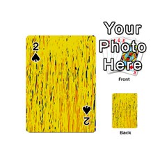 Yellow Pattern Playing Cards 54 (mini)  by Valentinaart