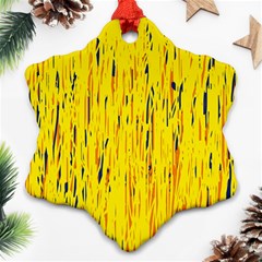 Yellow Pattern Snowflake Ornament (2-side)