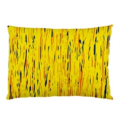 Yellow Pattern Pillow Case (two Sides) by Valentinaart