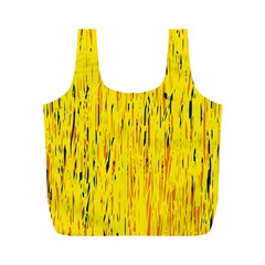 Yellow Pattern Full Print Recycle Bags (m)  by Valentinaart