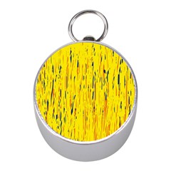 Yellow Pattern Mini Silver Compasses