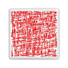 Red Decorative Pattern Memory Card Reader (square) 