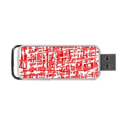 Red Decorative Pattern Portable Usb Flash (one Side) by Valentinaart