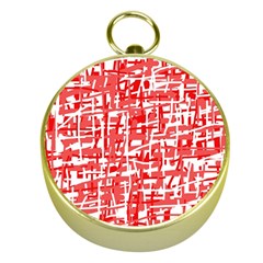 Red Decorative Pattern Gold Compasses by Valentinaart