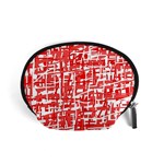 Red decorative pattern Accessory Pouches (Small)  Front