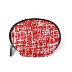 Red decorative pattern Accessory Pouches (Small)  Back