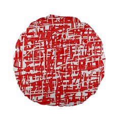 Red Decorative Pattern Standard 15  Premium Flano Round Cushions