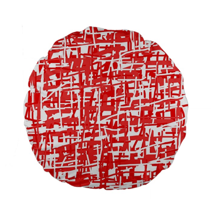 Red decorative pattern Standard 15  Premium Flano Round Cushions