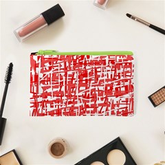 Red Decorative Pattern Cosmetic Bag (xs) by Valentinaart